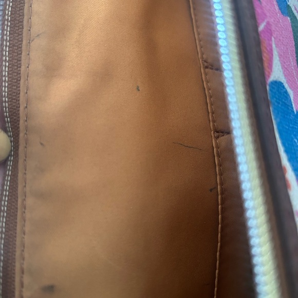 Fóssil Floral Sholder Large bag/ Tote  / Greem/ Blue/ pink - Picture 9 of 12